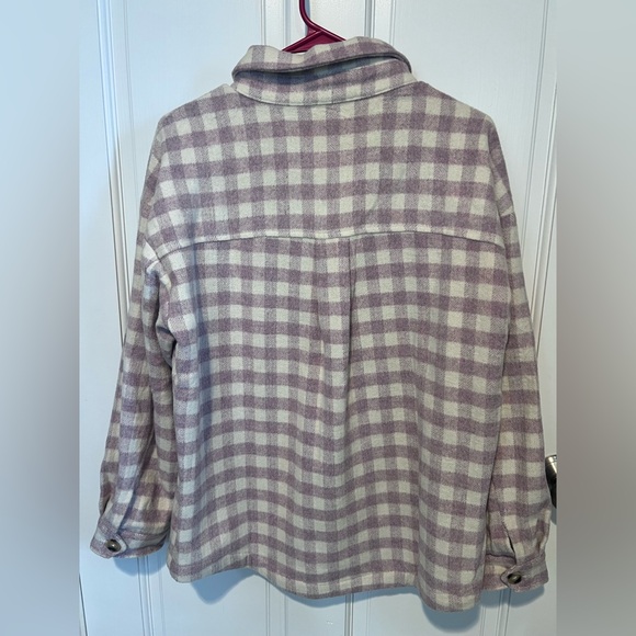 Moodie Checkered Utility Jacket in Lavender and Cream - Picture 2 of 5